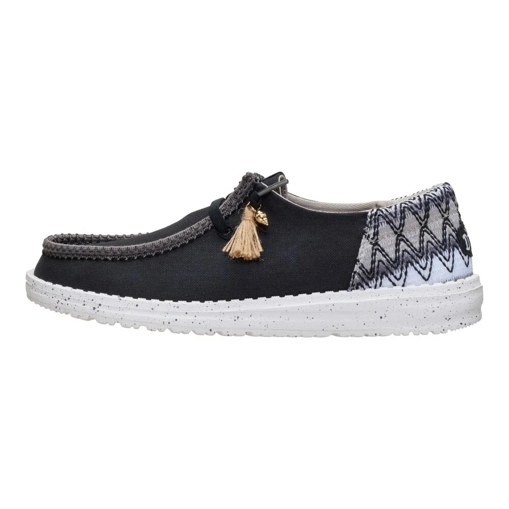Hey Dude Wendy Funk Beach Woven 45220-0C4 Women's Black Slip-On Shoes SHOP538